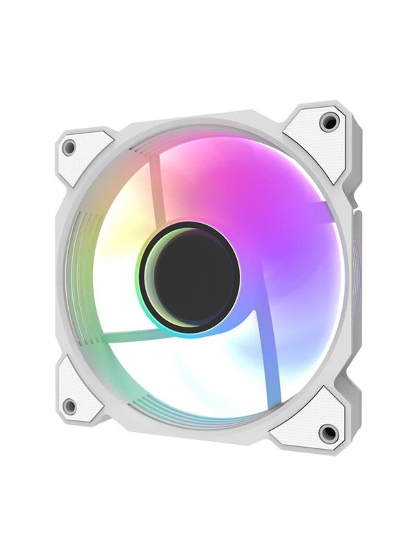 Darkflash Dr08 5 In 1 Cooling Fan White Chassi Flakt 120mm Vit Med Rgb Ljus 30 Dba