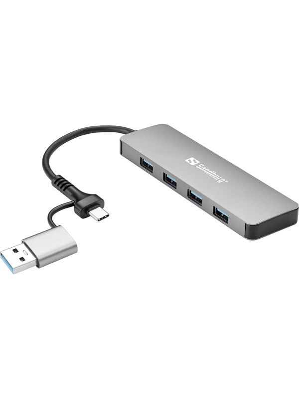 Sandberg 4-Port USB Hub USB Hub - USB 3.0 - 4 porte - Silver