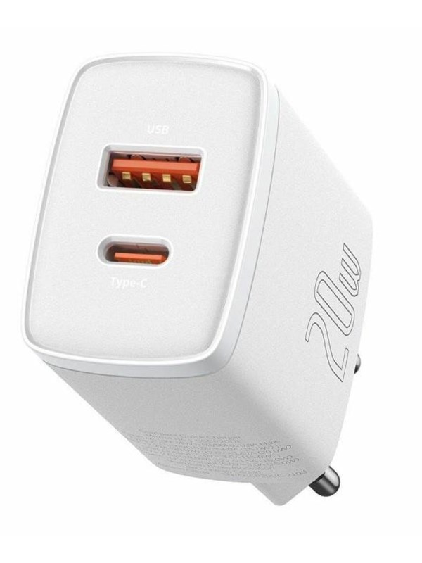 Baseus Compact Quick Charger USB USB-C 20W (white)