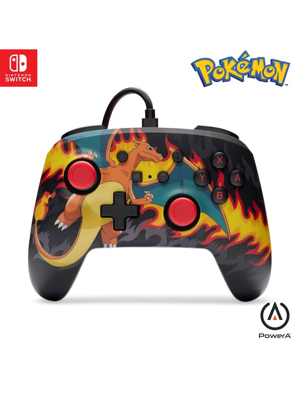 PowerA förbättrad trådbunden handkontroll för Nintendo Switch - Charizard eldstorm