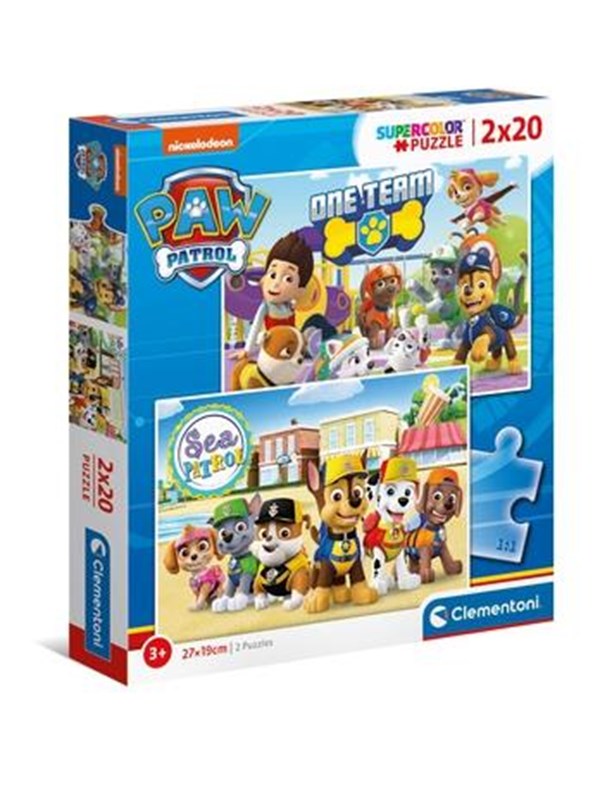Clementoni Jigsaw Puzzle Super Color PAW Patrol 2x20 pcs. Golv