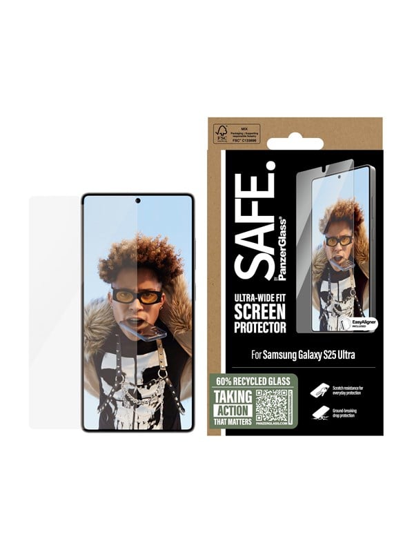 SAFE by PanzerGlass Screen Protector Samsung Galaxy S25 Ultra | Ultra-Wide Fit w. Aligner