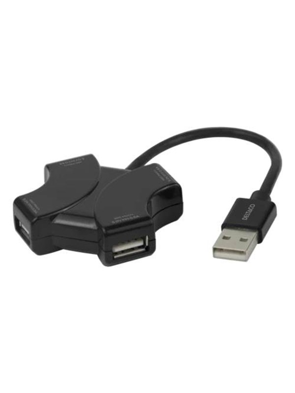 Alternativ bild 0 för Deltaco USB Hub - 4x USB-A USB Hub - 4 porte - Svart