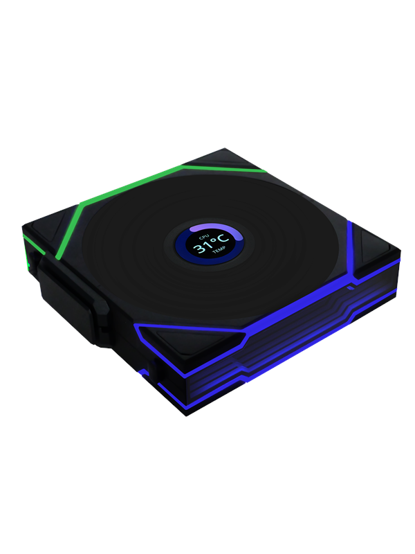 Lian Li UNI FAN TL Wireless LCD Reverse – Chassi fläkt – 120mm – Svart med RGB LED – 31 dBA