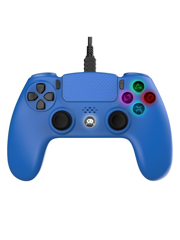 Trade Invaders Blue Wired Controller For Ps4 With 3m Cable With Jack Plug Wired Controller Sony Playstation 4
