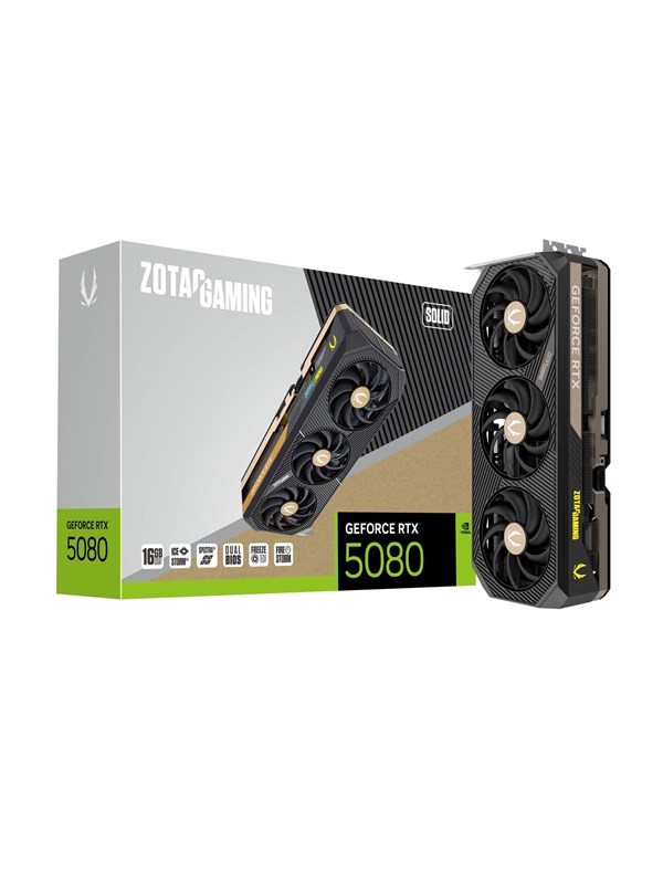 Zotac Geforce Rtx 5080 Solid 16gb Gddr7 Ram Grafikkort