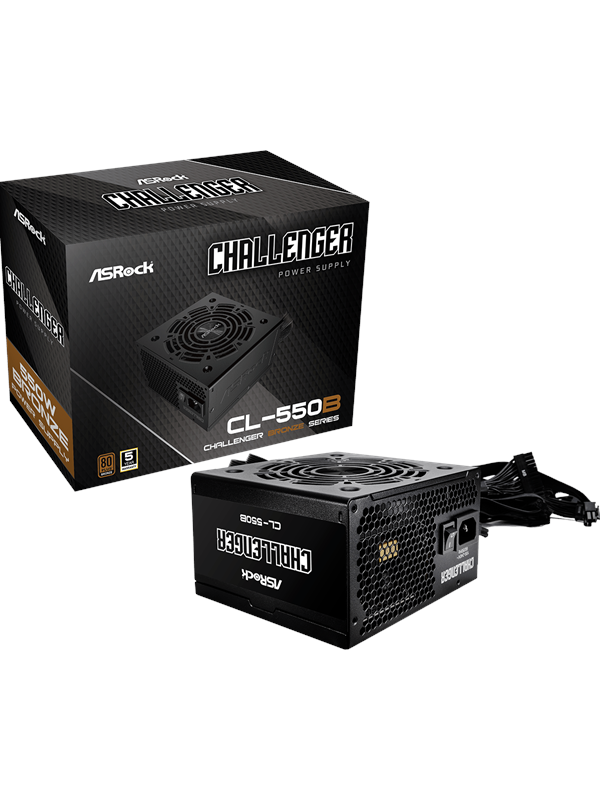 ASRock CL-550B Strömförsörjning - 550 Watt - 120 mm - ATX 3.1 - 80 Plus Ja