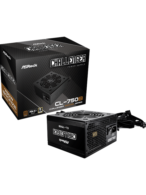 ASRock CL-750B Strömförsörjning - 750 Watt - 120 mm - ATX 3.1 - 80 Plus Ja