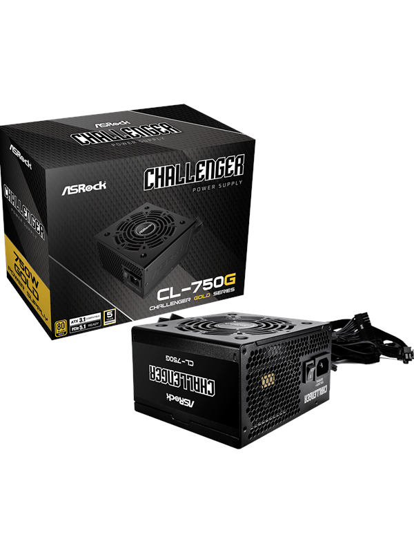 ASRock CL-750G Strömförsörjning - 750 Watt - 130 mm - ATX 3.1 - 80 Plus Gold certificate