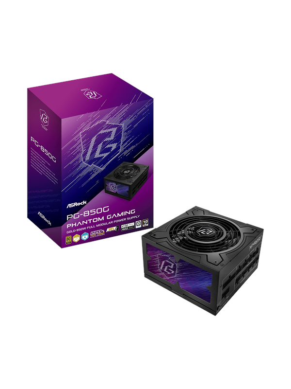 ASRock PG-850G Strömförsörjning - 850 Watt - 135 mm - ATX 3.1 - 80 Plus Gold certificate