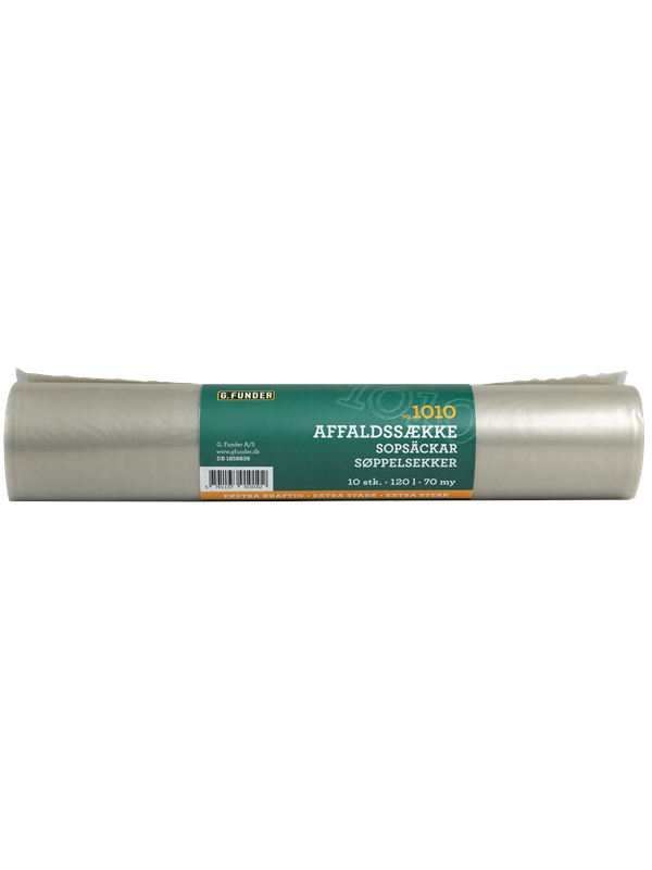 G.Funder Clear garbage bags 120 liters 10 bags per roll - extra heavy duty quality