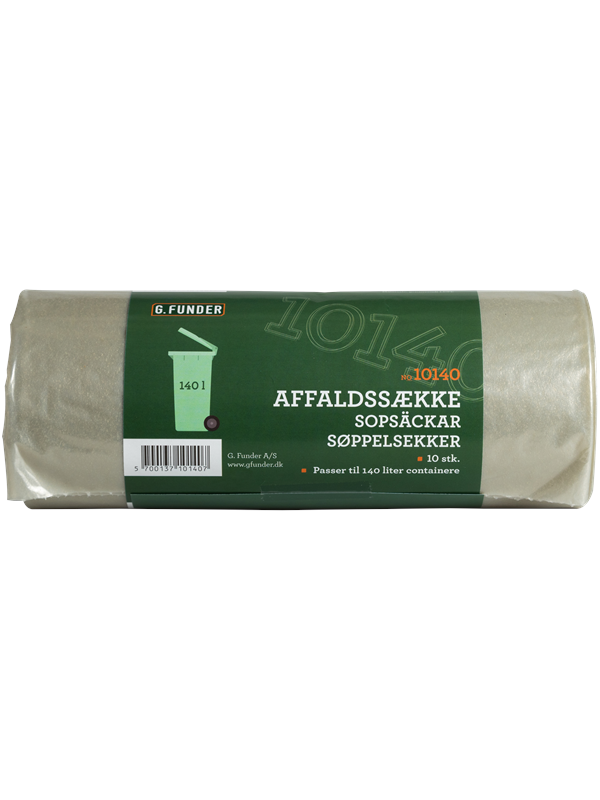 G.Funder Container garbage bags for 140 liter container clear plastic 10 bags per roll - standard quality