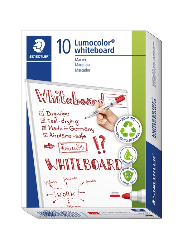 Produktfoto för Whiteboardmarker Staedtler 351 rød Lumocolor 2,0 mm - (10 stk.)