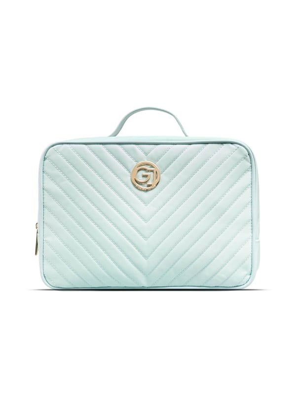 Gillian Jones 2-Compartment Traincase - Ocean Quilted Nylon