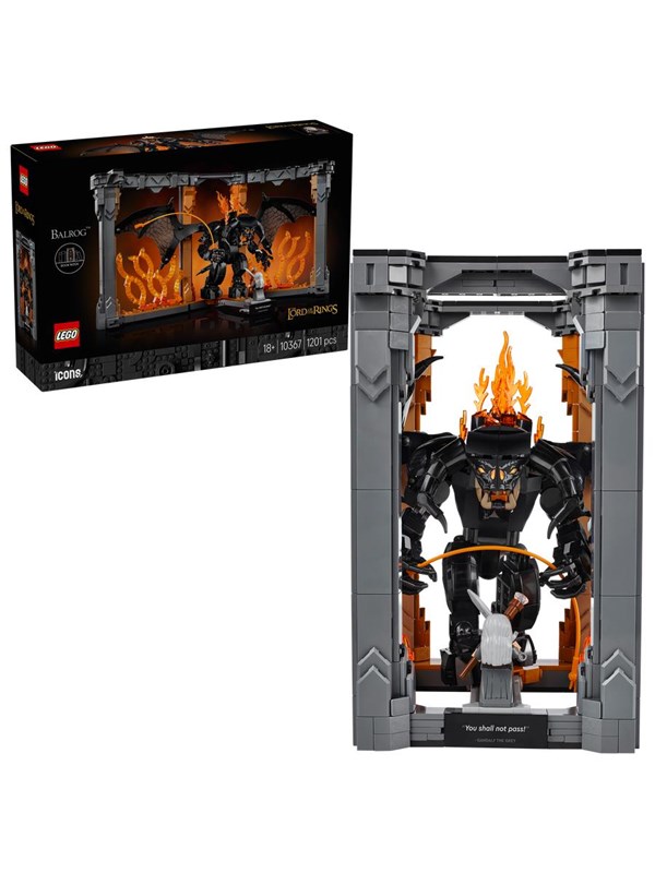 Produktfoto för LEGO Icons 10367 Sagan om ringen: bokstöd med Balrog™
