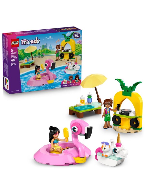 LEGO Friends 42658 Poolparty med enhörning och flamingo