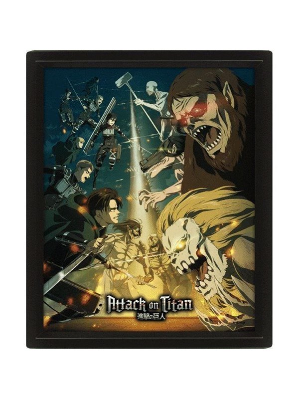 Pyramid - Attack on Titan (Season 4) Framed 3D Lenticular Print - Bild