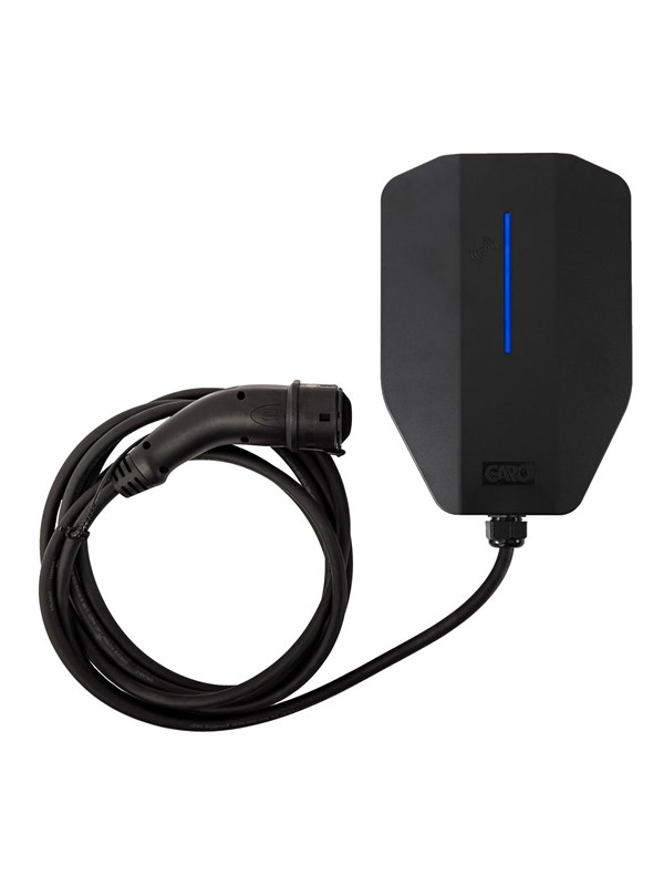GARO Entity Compact charging box, 14 kW, Type 2, 8 meters, black