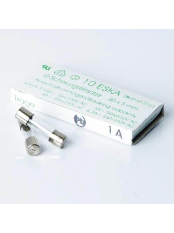 Nordic Quality Glass Fuse Slow 1A - 10 Pack
