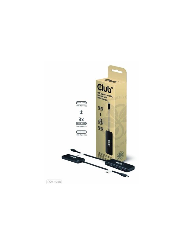 Club 3D CSV-1548 - hub - 4 ports USB Hub - 4 porte - Svart