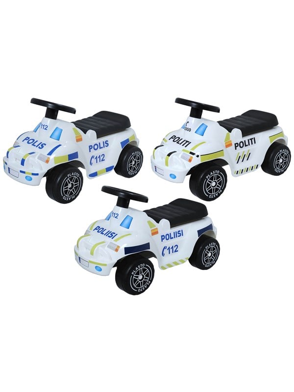 Produktfoto för Plasto Sparkbil med tysta hjul (Polisbil)