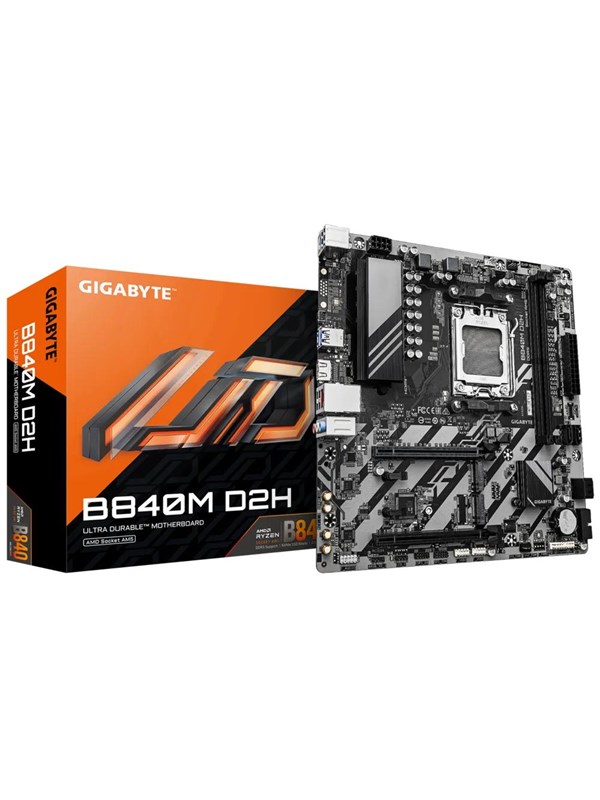 GIGABYTE B840M D2H Moderkort - AMD B840 - AMD AM5 - DDR5 RAM - Micro-ATX