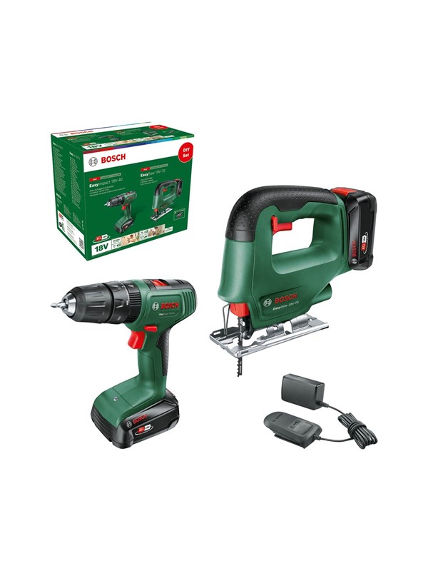 Bosch VERKTYGSSET 18V EASYIMPACT EASYSAW 2X2AH