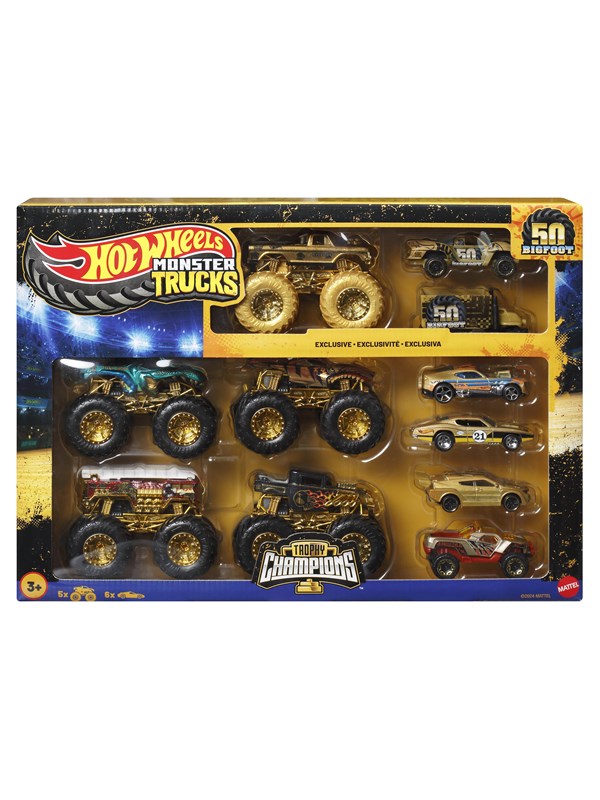 Produktfoto för Hot Wheels Monster Trucks Bigfoot Trophy Champions car collection