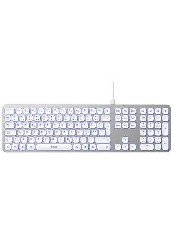 Deltaco Aluminium Keyboard - Tangentbord - Nordisk - Silver