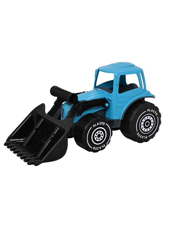 Produktfoto för Plasto Traktor med frontlastare 32 cm (Turkos)