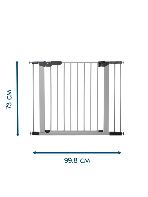 BabyDan Premier Säkerhetsgrind med 3 förlängningar, 92,5-99,8 cm, silver