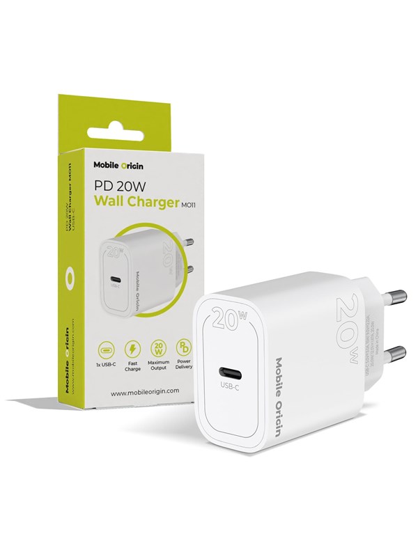 Mobile Origin PD20W Wall Charger MO11 - white - 1 USB-C