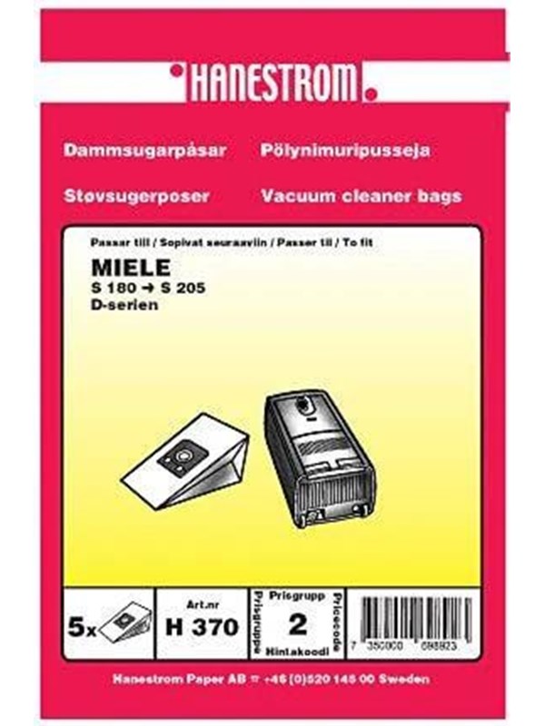 Dammsugarpåsar, papper, 5st.