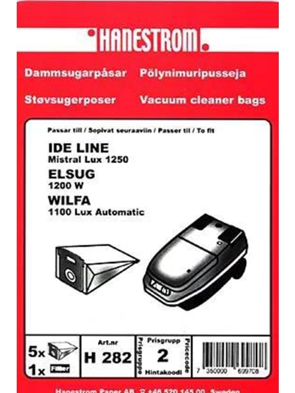 Dammsugarpåsar, papper, 5st.
