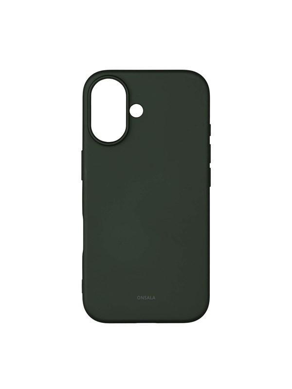 ONSALA Phone Case with Silicone Feel Olive Green - iPhone 16