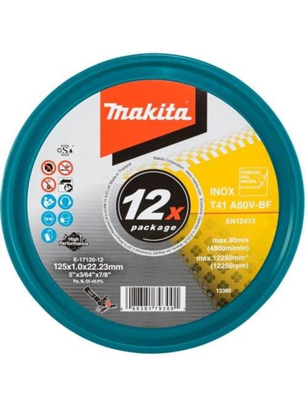 Makita E-17120-12 Cutting Disc INOX 125x1.0mm