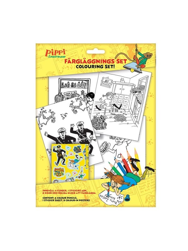 Euromic PIPPI Coloring set w/6 col. pencils stickers