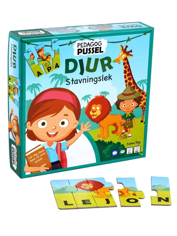 Barbo Toys Pedagog Pussel Djur Stavningslek