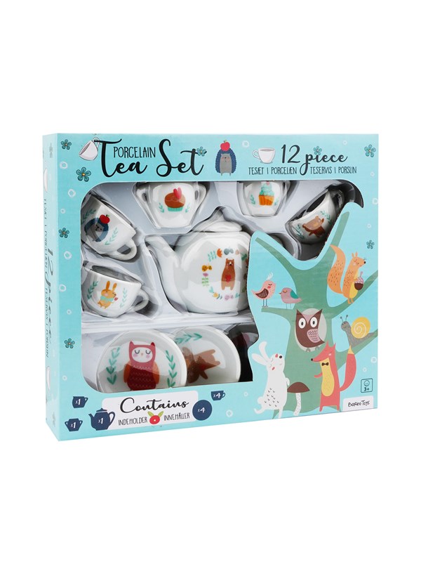 Barbo Toys Little Woodies Blue Porcelain Tea Party Set