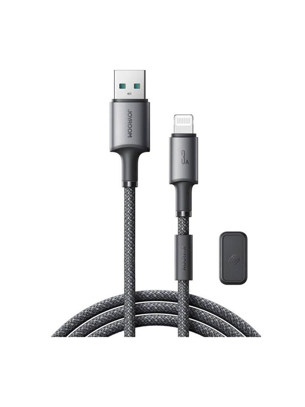 Produktfoto för Joyroom USB-A till Lightning 480Mbps Kabel med magnetisk hållare 3A, 1.2m - Grå