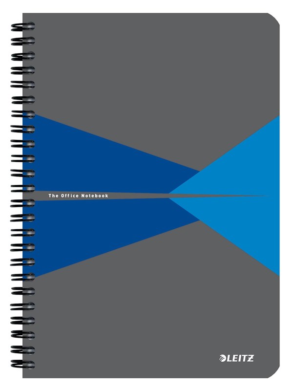 Leitz Office Notebook A5 linjerad, trådbunden med kartongomslag, blå