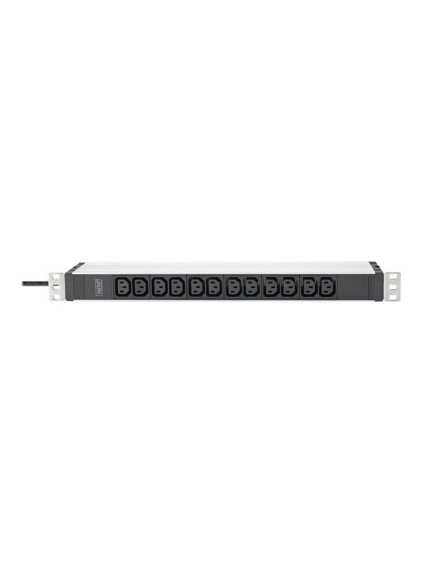 Produktfoto för Digitus Strömuttag Med Aluminiumprofil 12xc13 16a 2m Kabel Cee 7/7 12st Ström Iec 60320 C13 10a