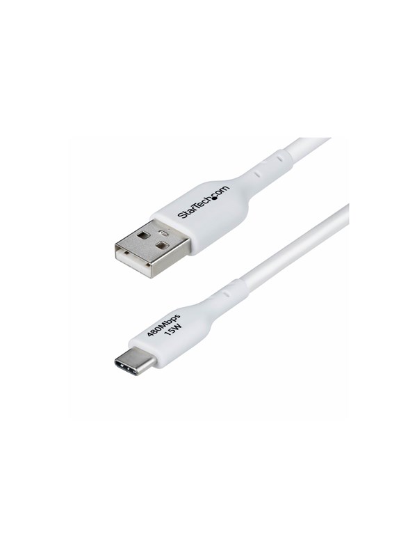 StarTech.com 3m (9.8ft) White USB-A to USB-C Charging Cable/Cord M/M - USB-C cable - USB to 24 pin USB-C - 3 m