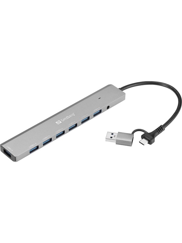 Sandberg 7-Port Type-A USB3.0 Hub USB Hub - USB 3.0 - 7 porte - Silver