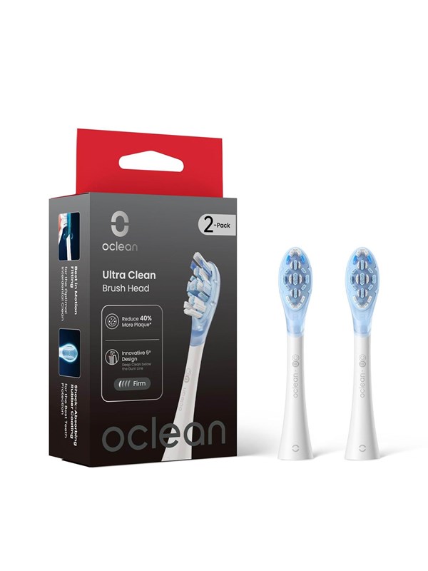 Oclean Borsthuvuden Brush Head Ultra Clean 2 Pack White