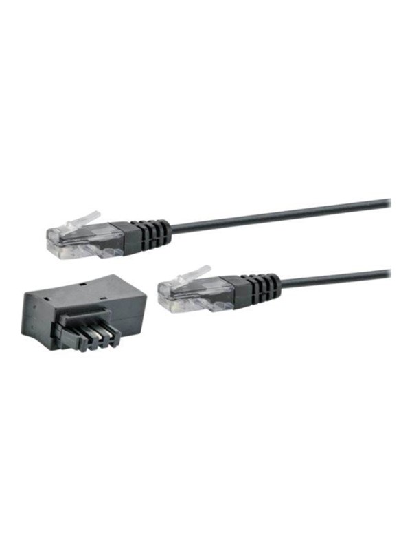 Schwaiger TAE/DSL Adapter With Modem Cable - phone cable kit - 3 m - Svart - 3m