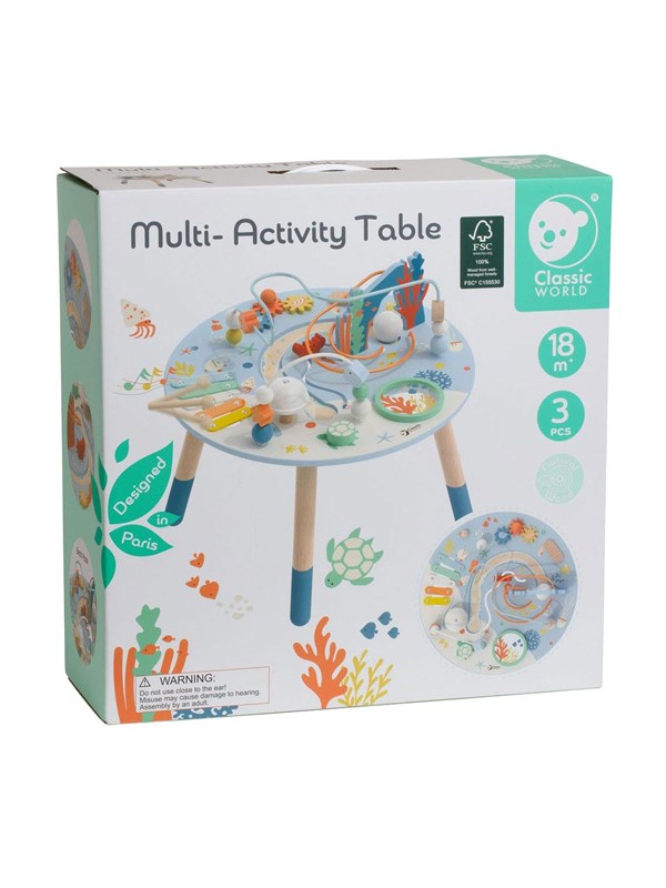 Classic World Wooden Activity Table Underwater World 3-piece.