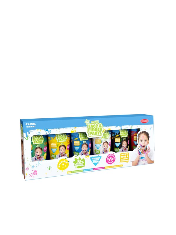 Natural Face &amp; Finger Paint 65ml Tubes 6-Pack