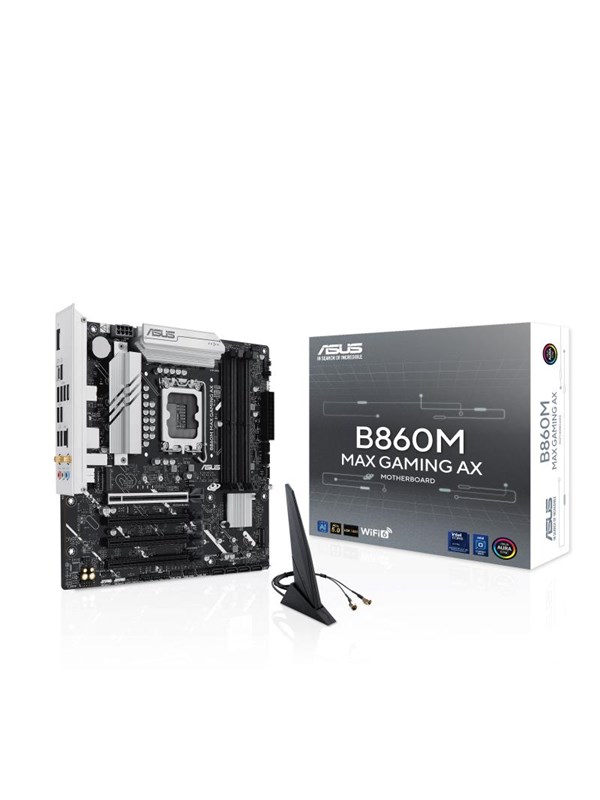 ASUS B860M MAX GAMING AX Moderkort - Intel B860 - Intel LGA1851 - DDR5 RAM - Micro-ATX