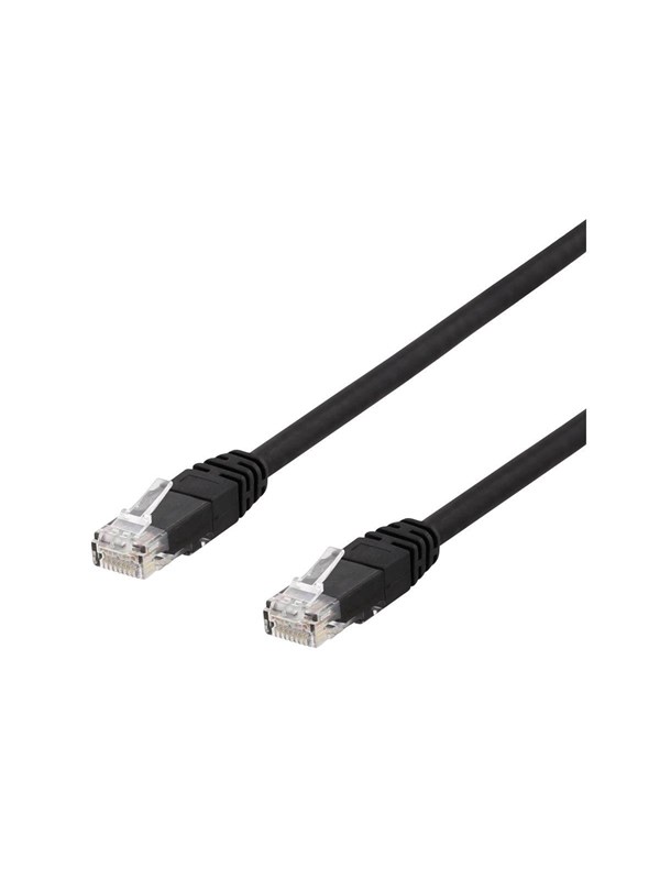 Deltaco TP-62SAU - patch cable - 2 m - black - Svart - 2m